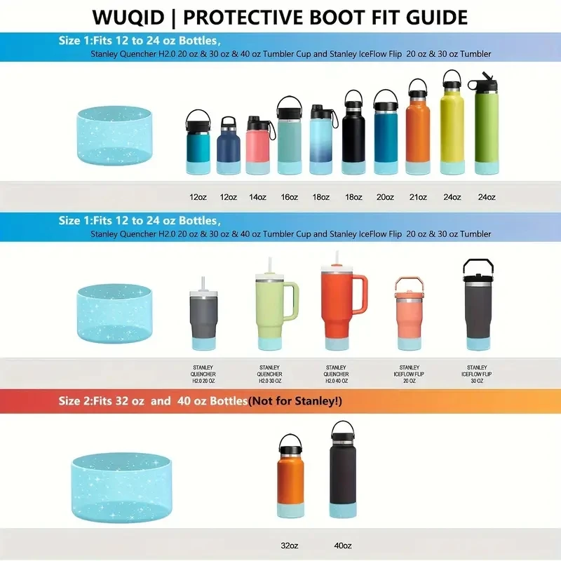 Non-slip Water Cup Bottom Sleeve Boot 7.5cm 1pc Cup Base Protective Cover for Stanley 30oz 40oz & Hydro Flask 12-24oz