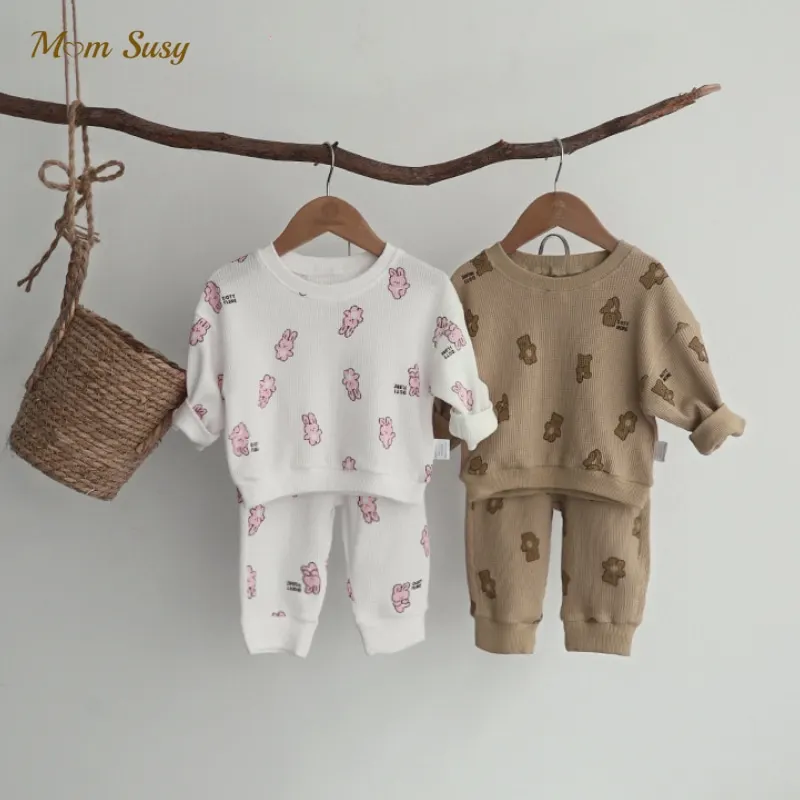 

Newborn Baby Girl Boy Cotton Clothes Set Sweatshirt+Pant 2pcs Infant Toddler Child Cartoon Bear Homesuit Baby Clothes 0-5Y