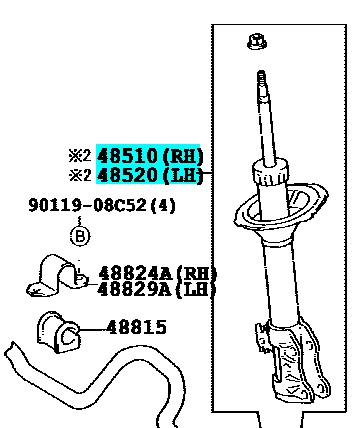 

48510-0D031 Shock Absorber Parts FOR TOYOTA
