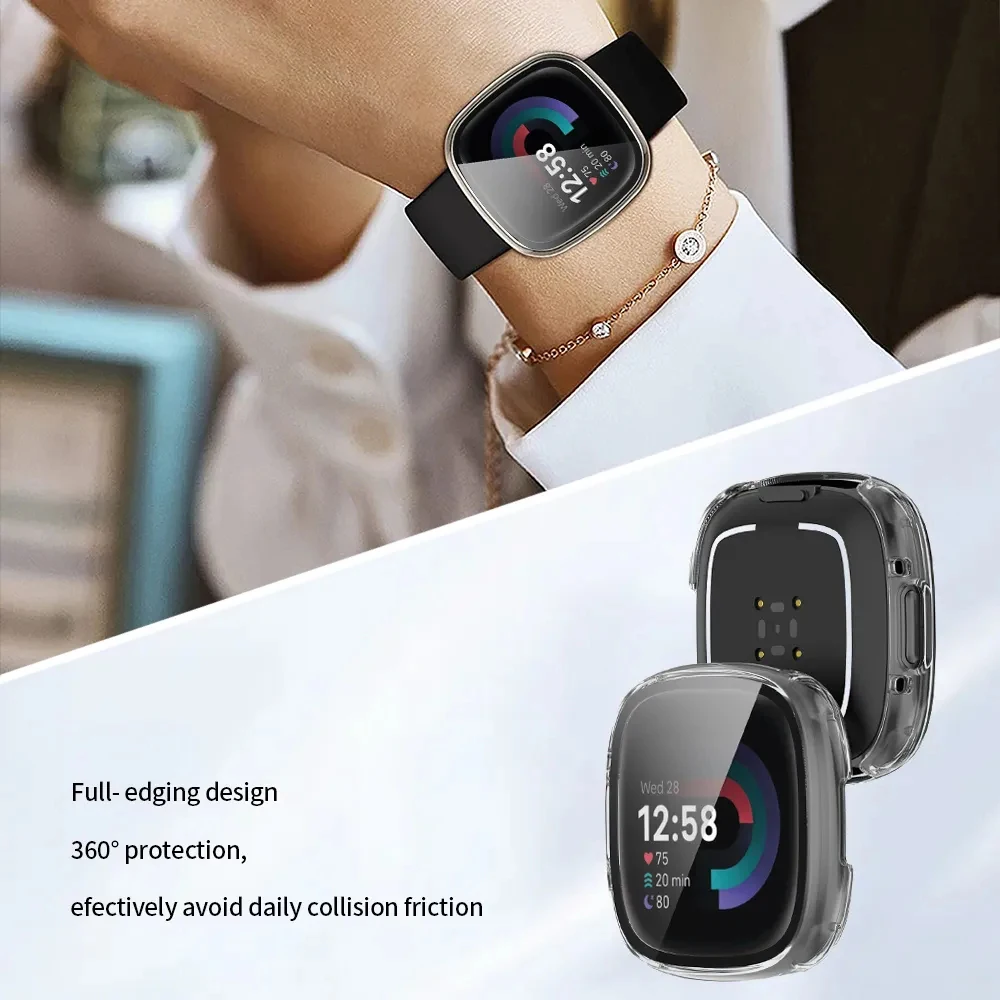 Durable HD Screen Protector Glass Case for Smartwatch with Protective Bumper Shell