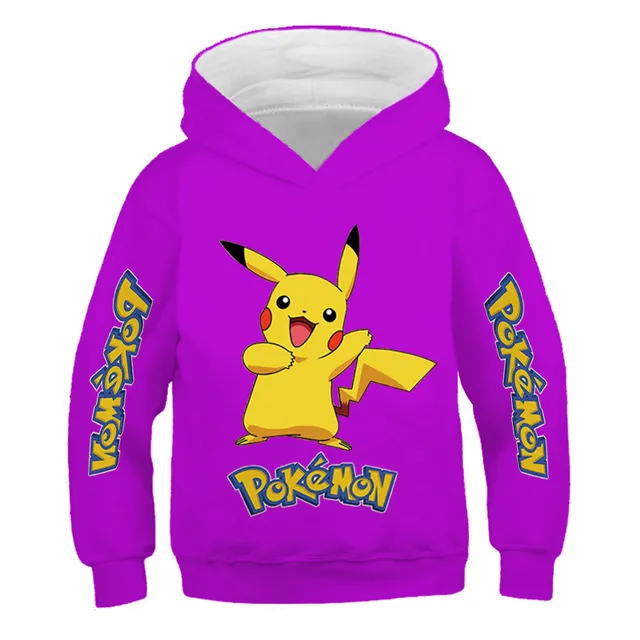 4-14 Years Children Clothing Boys Print Hoodies Pikachu Long Sleeve Kids Cartoon Sweatshirt Boy Casual Pokemon Kids Streetwear