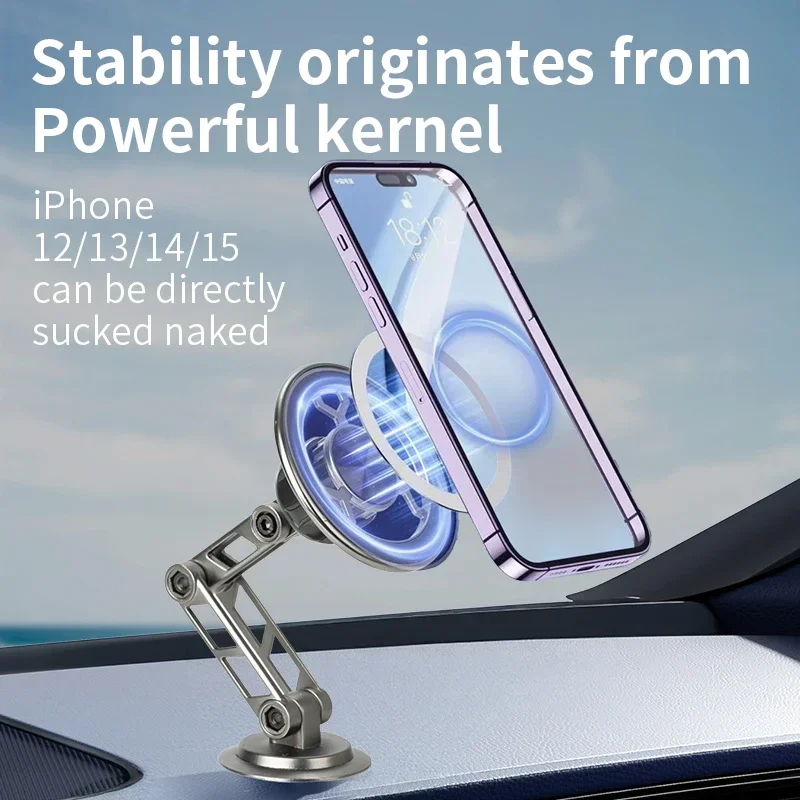 Asengry Universal Magnetic Car Phone Holder 360 Rotation Foldable in Car Stand For Iphone 16 15 14 13 12 Pro Max Samsung Xiaomi