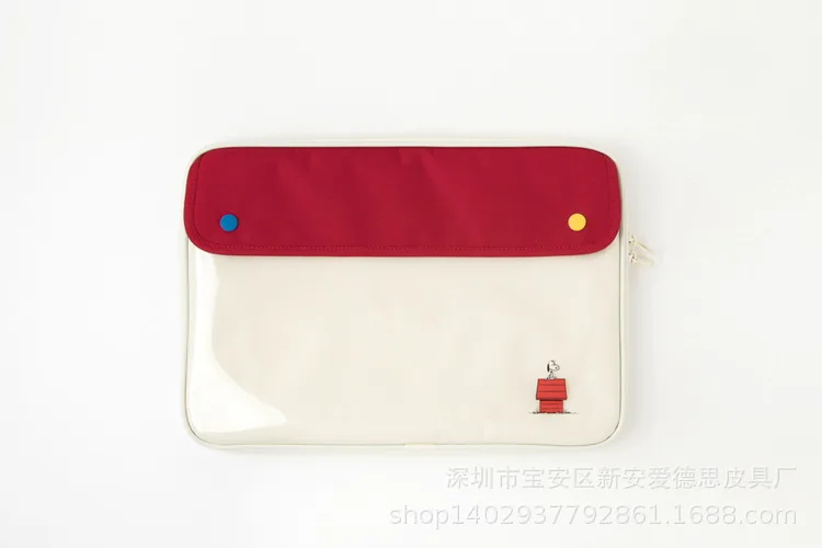 Snoopy Transparent laptop bag female cute pro13/16 liner bag 11 inch handbag storage bag computer bag 3