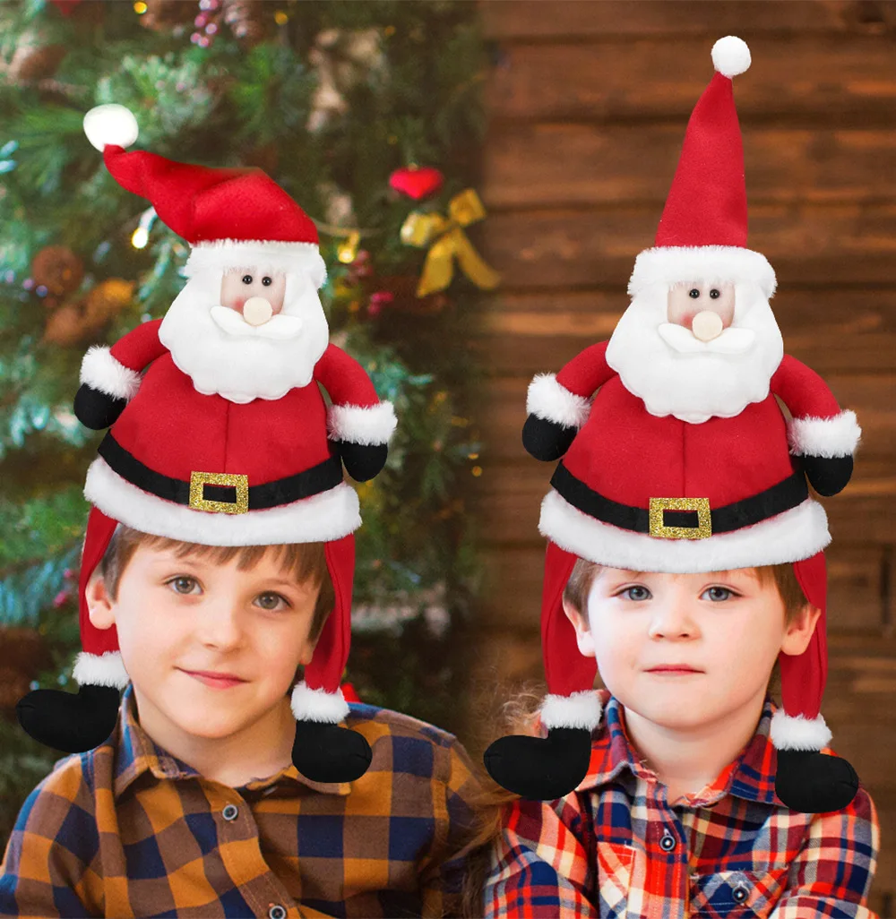 Christmas Hat Cute Santa Claus Hat Long Style Adult Child Soft Santa Cap Christmas Decoration Party Supplies