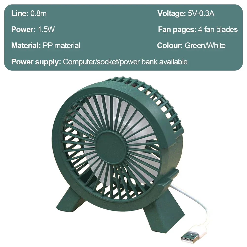Electric Fan Portable Cooling for Laptops Silent Usb Fan for Home Officeoutdoor Desktop Cooler Camping Air Mini Appliances 5