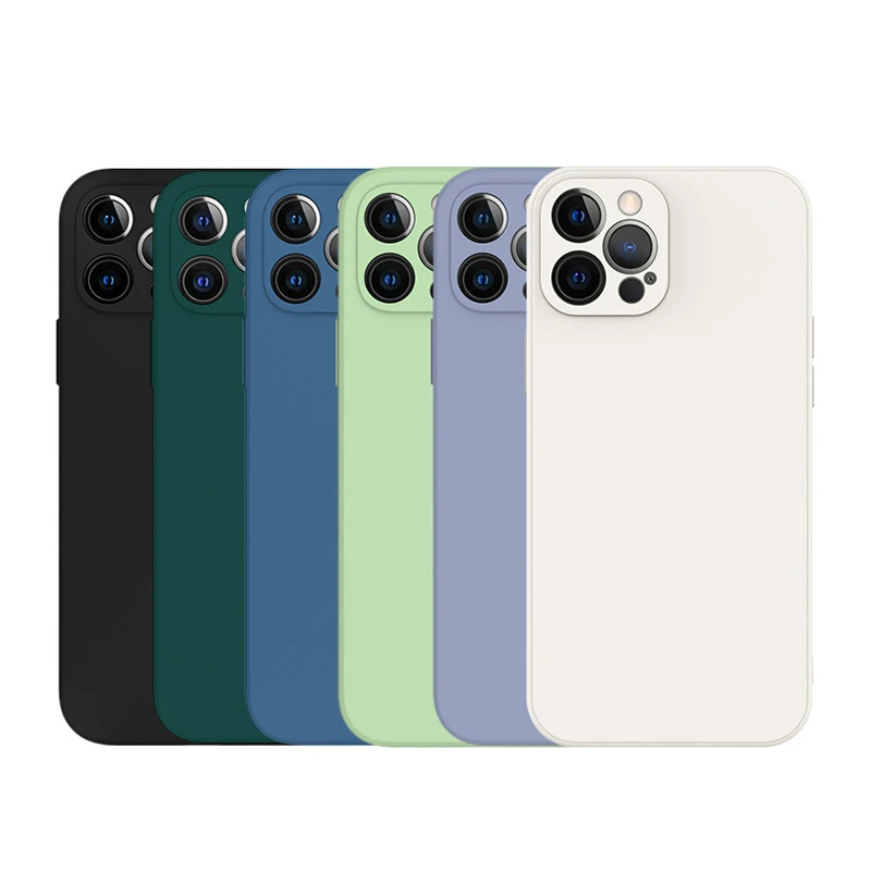 Ultrathin Shockproof Pure Color Lens Protection Cover For iPhone 6 7 8 Plus 11 12 13 Pro XS Max Mini XR Silicone Soft Phone Case cool iphone 12 pro max cases