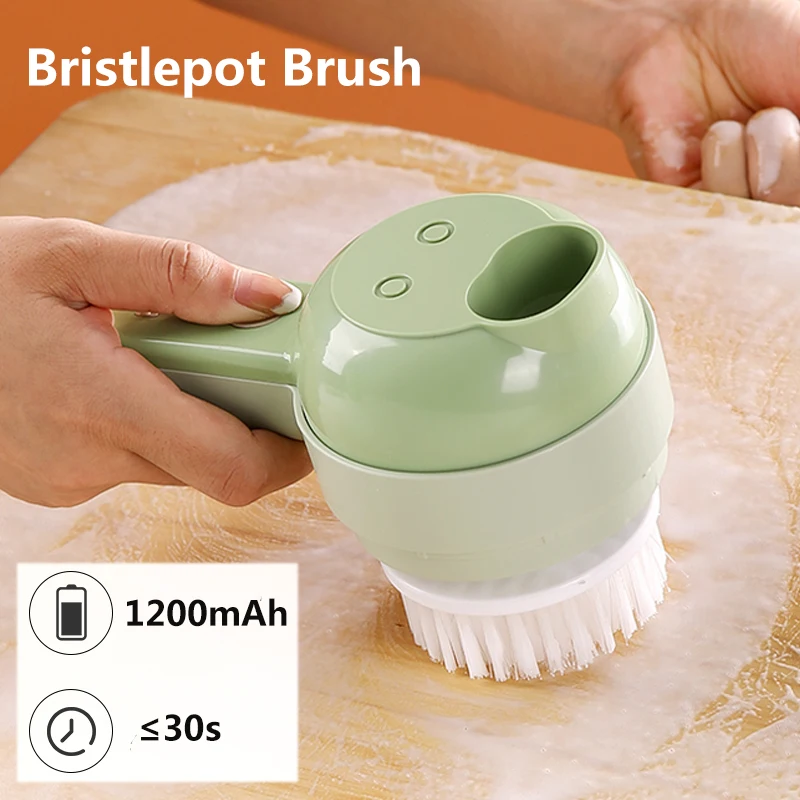 Multifunctional 4 In1 Electric Vegetable Cutter Slicer Garlic Mud Masher Chopper Cutting Pressing Mixer Food Slice Usb Charging - Image 5