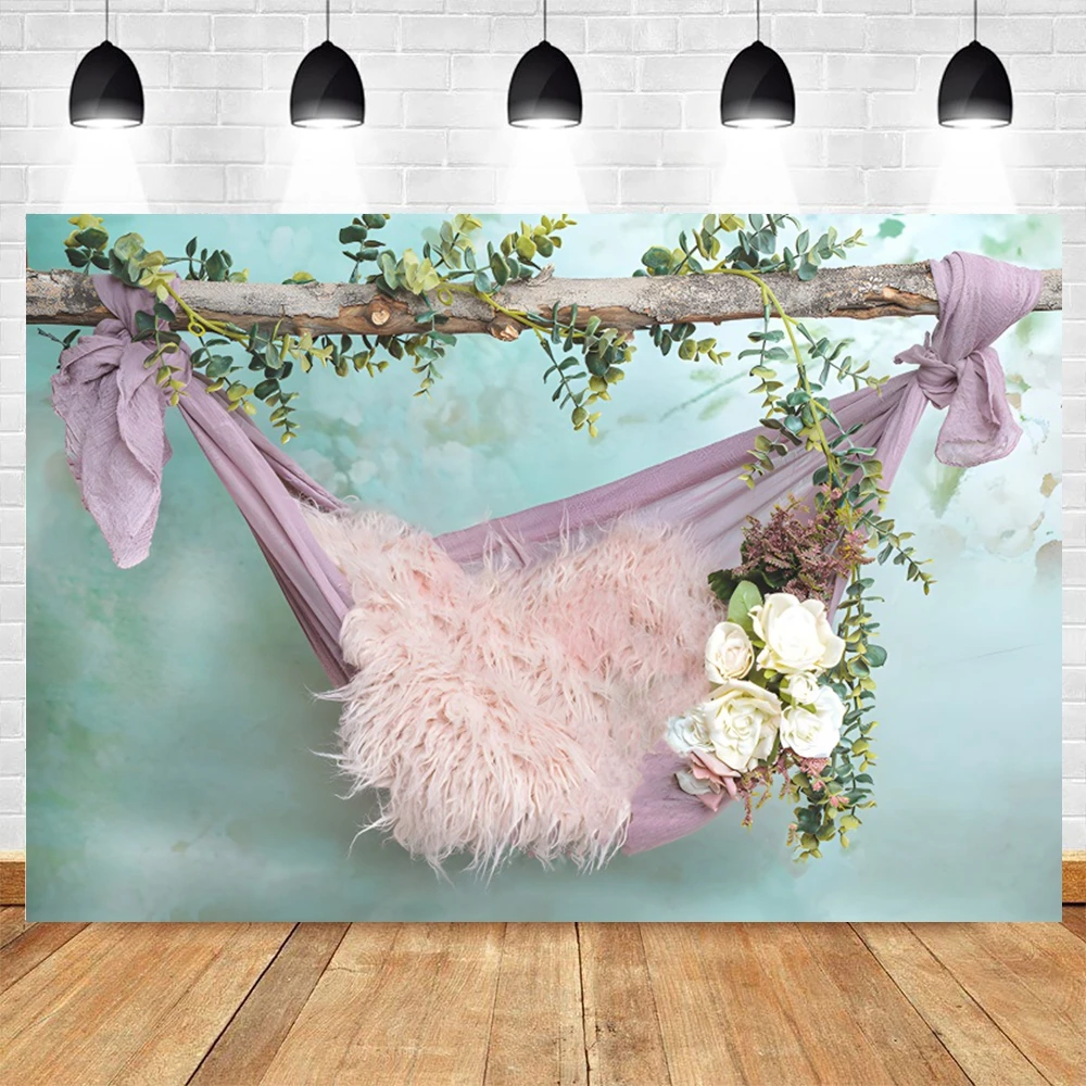 Newborn Photo Backdrop Photography Sweet Birthday Flowers Sleeping Baby Artistic Photographic Background for Kids Studio Shoots photo backdrop