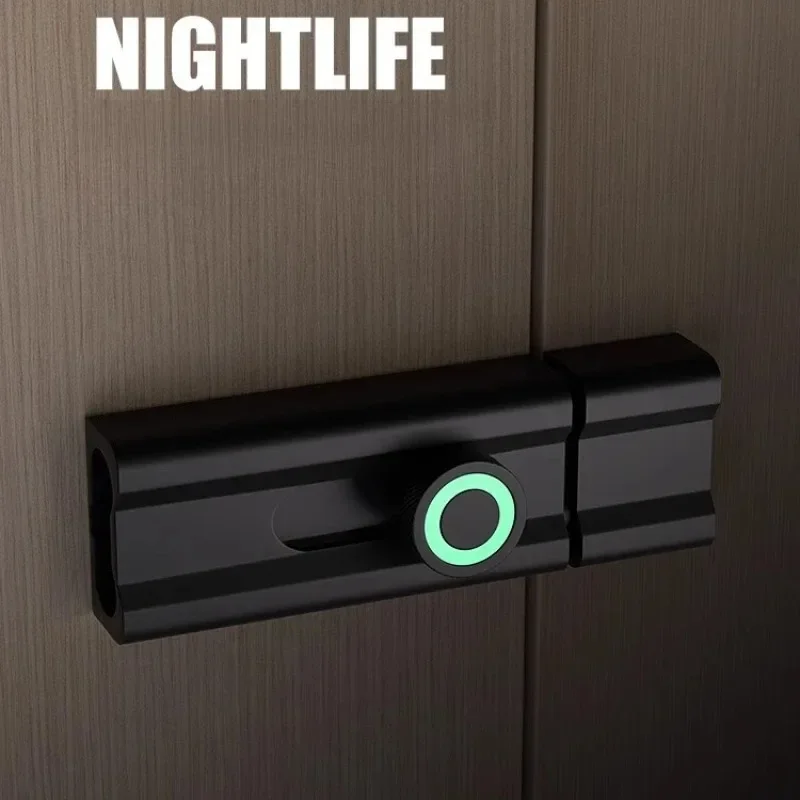 Durable Anti-theft Luminous Door Buckle Aluminum Alloy Security Sliding Door Bolt No Punching Door Buckle Guard