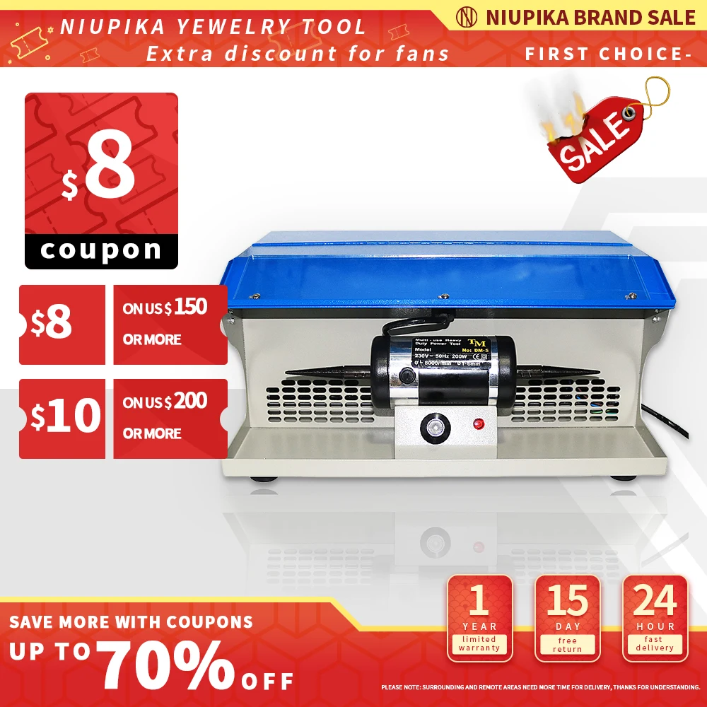 DM5PolishingBuffingMachinewithDustCollectorBenchJewelry