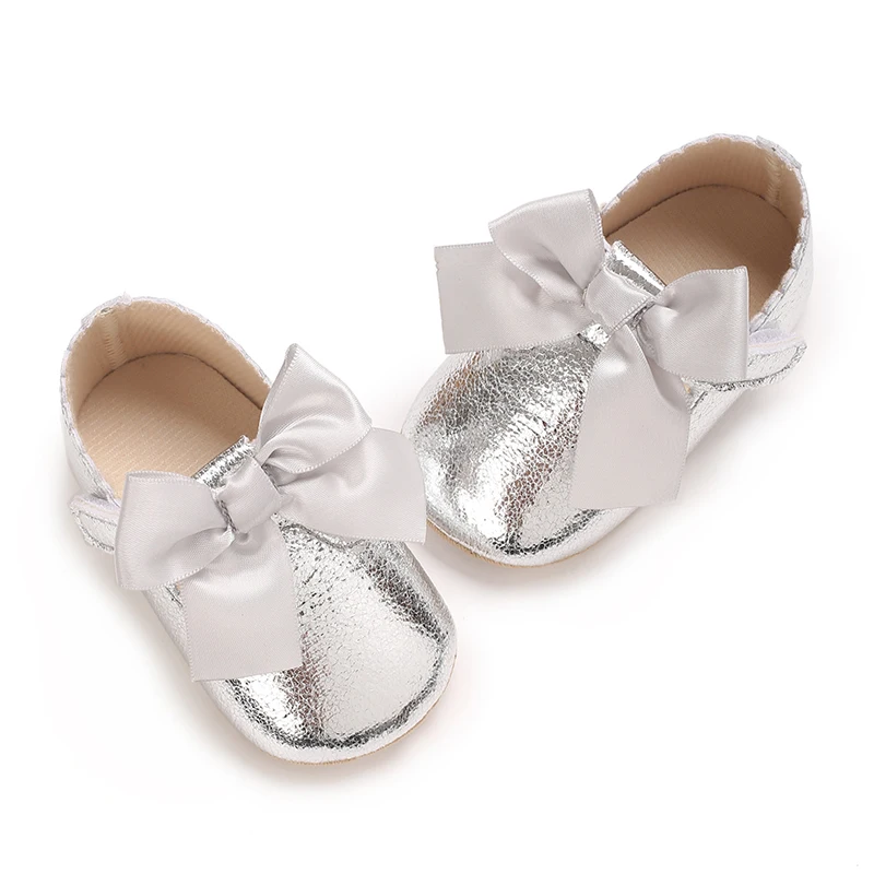 Cute 0-18M Women's Spring and Autumn Large Bow Decoration Elegant Party Attends Soft Bottom Casual Princess Shoes
