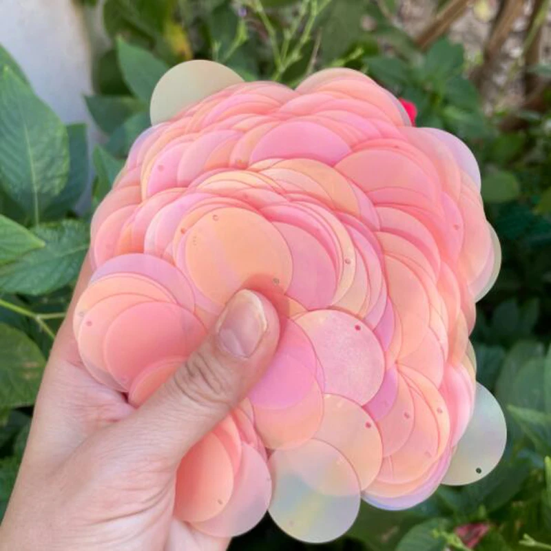 PET High Resistantce Illusion 30mm Round Single Hole Magic Matte Colorful Sequins Handmade Jewelry DIY Sew Sequin