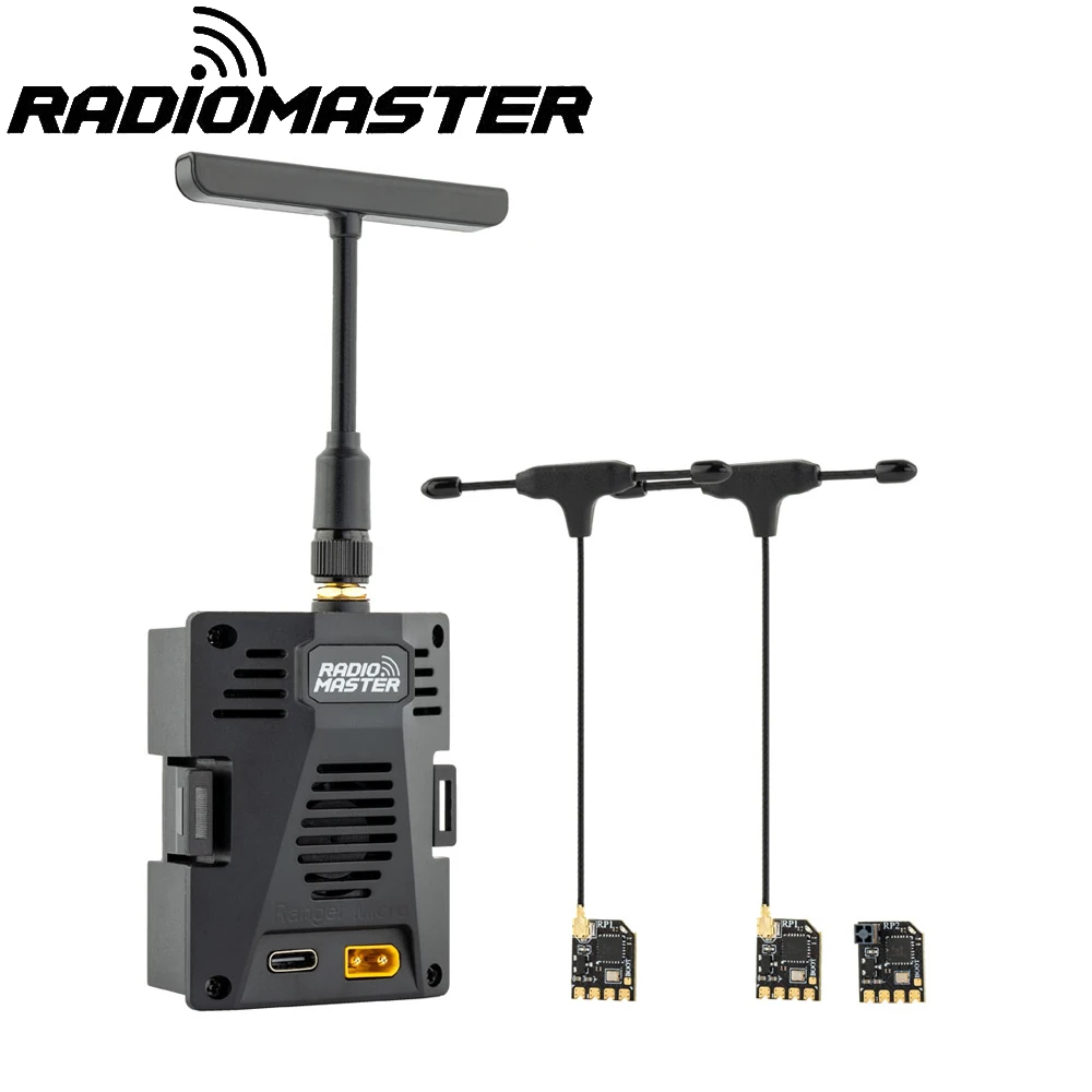 

RadioMaster Ranger Micro 2.4GHZ 1W ELRS Module High-Frequency 2*RP1+RP2 ExpressLRS Elrs Receiver For TX16S TX12 MkII Radio Parts