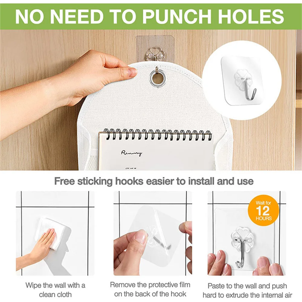 Fabric Hanging Storage Bag for Dormitory Wall Mounted Wall Door Bags Dual-Pocket Side Mesh Organizer Book Magazine Phone Holder 2