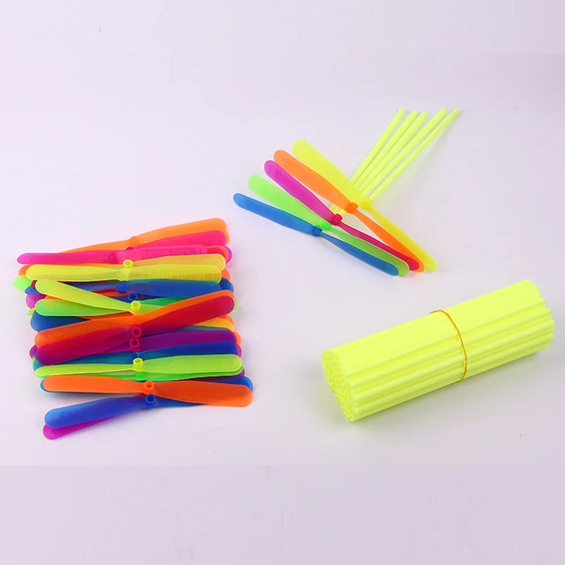 10pcs Anti Stress Toy Plastic Bamboo Dragonfly Propeller Outdoor Toy Kids Gift Flying Mini Whirl A Copter Helicopter Party Favor