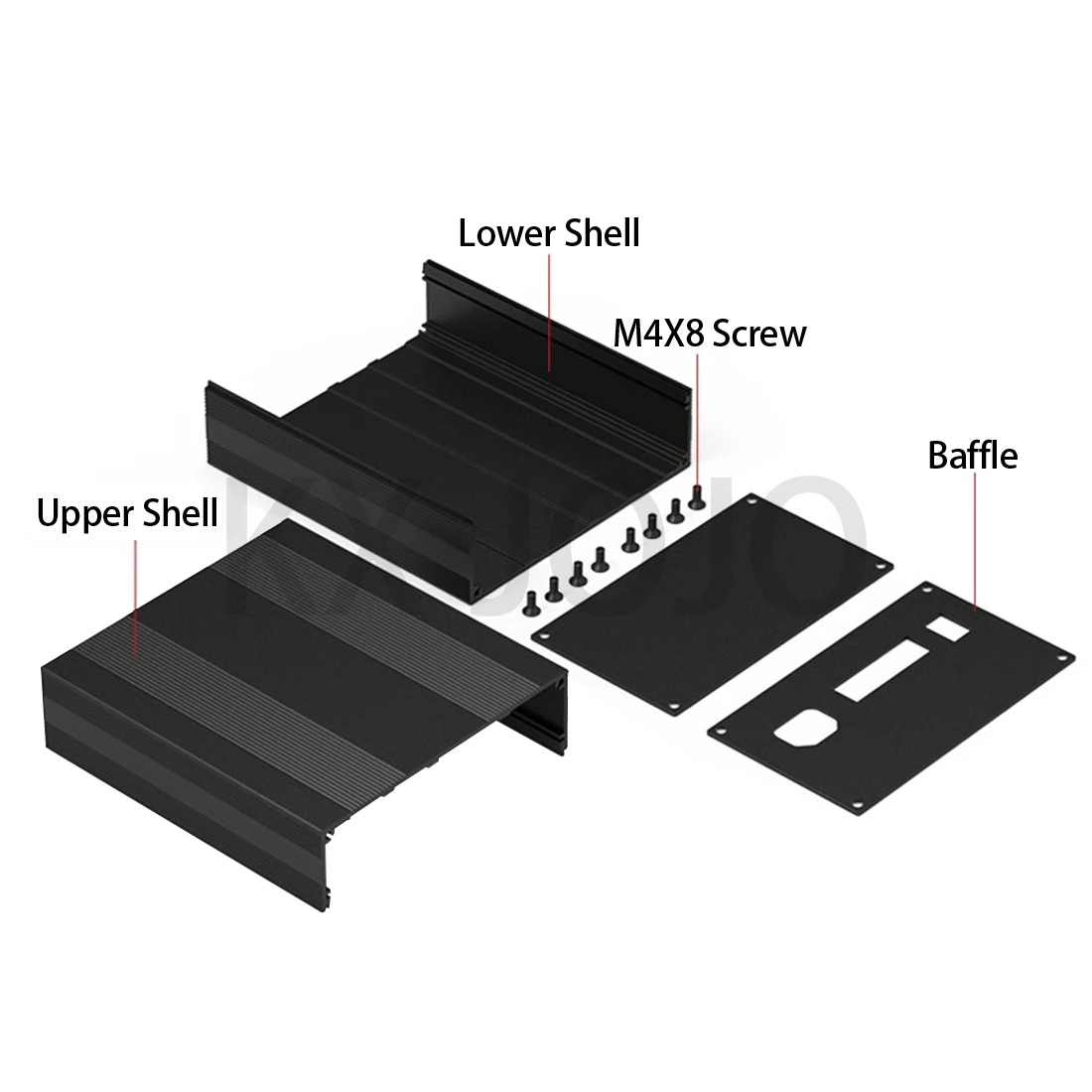 Alvinlite DIY Aluminum Project Box – Split-Type Cooling Enclosure, 68x145x300mm, Flush Mount