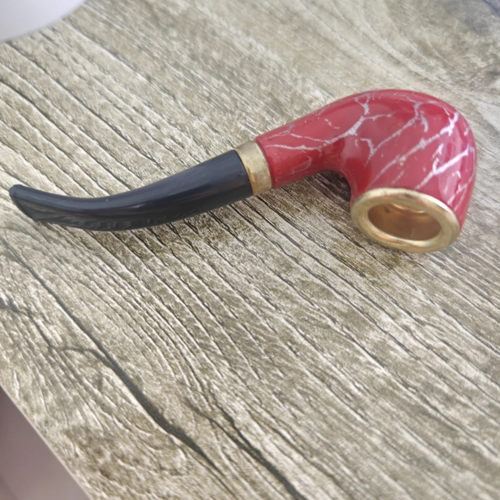 Detachable Portable Wood Smoking Pipe Handmade Resin Hand Pipe Tobacco Classic Bent Pipes