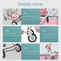 Poussette bébé 3 en 1, landau léger, poussette portable, poussette pour nouveau-né, siège auto bébé avec nacelle 3
