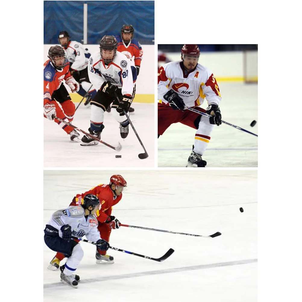 4 Pcs Professional Rubber Ice Hockey Pucks Standard Hockey Balls Sports Supplies for Practice Training Game (Black)