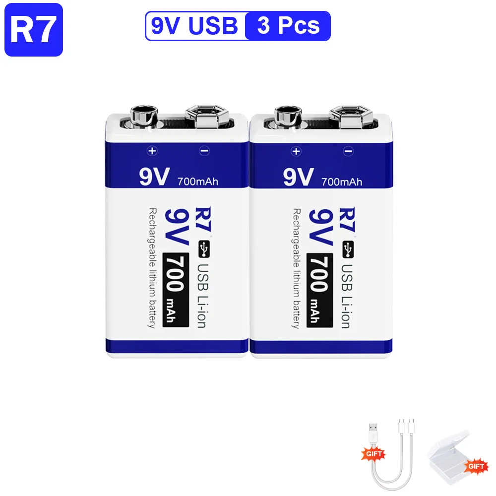 ENEGON Oplaadbare 9V Lithium Batterijen 4 Stuks - 1000mAh Type C Snel Laden