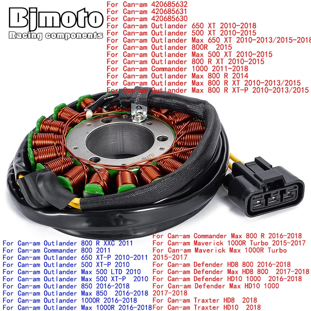 

Motorcycle Stator Coil For Can-am 420685632 420685631 420685630 Outlander Max 650 500 XT 800 R XT Max 800 R XT-P 1000 XT