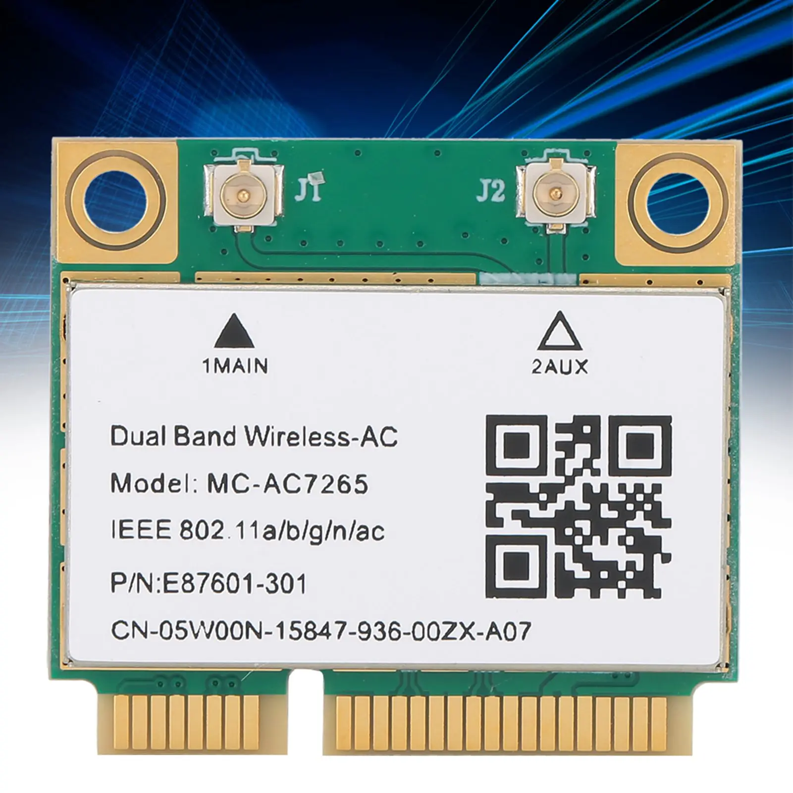 블루투스 4.2 무선 와이파이 네트워크 카드, 미니 PCIe 기가비트 듀얼 밴드 MC-AC7265