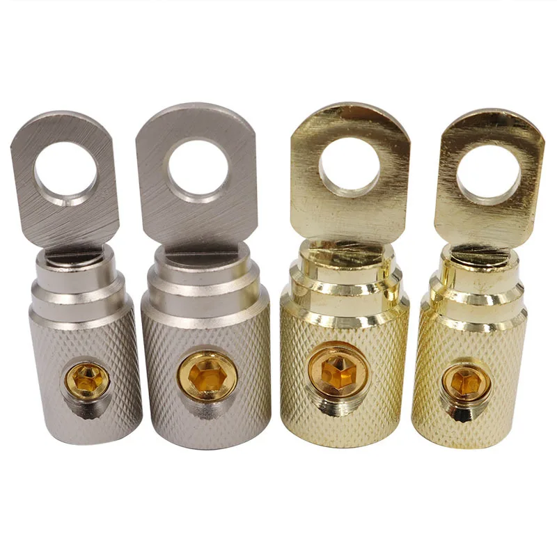 Yellow Gold Ring Set Screw Battery Ring Terminals Car Audio