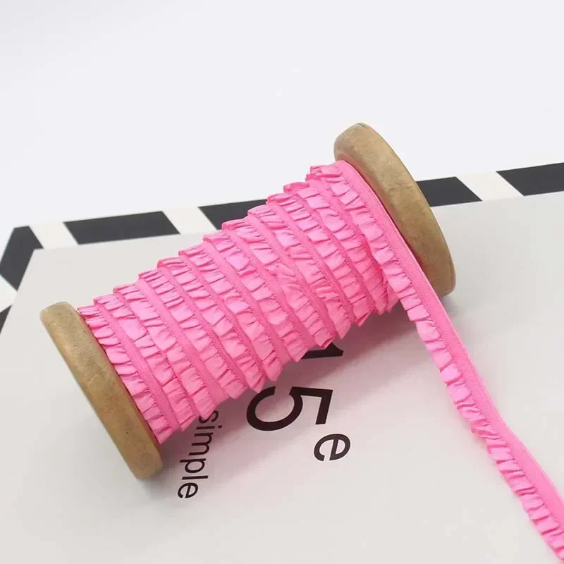 Stretch Lace Trim Ribbon - Ruffled Elastic Band for Sewing and DIY Accessories