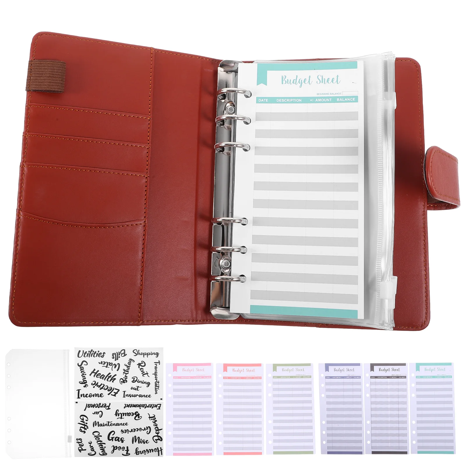 Budget Binder Removable Budget Notepad Loose-Leaf Budget Binder Pocket Book Hand Ledger With Accessories Office Supply