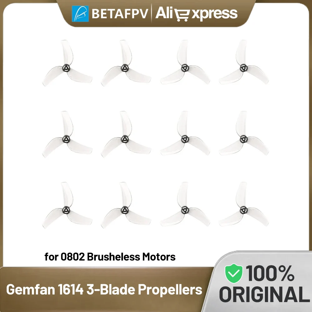 BETAFPV Gemfan 1614 3-Blade Propellers (1.0mm Shaft) for 0802 Brusheless Motors (2026) Air75 II Brushless Whoop Quadcopter