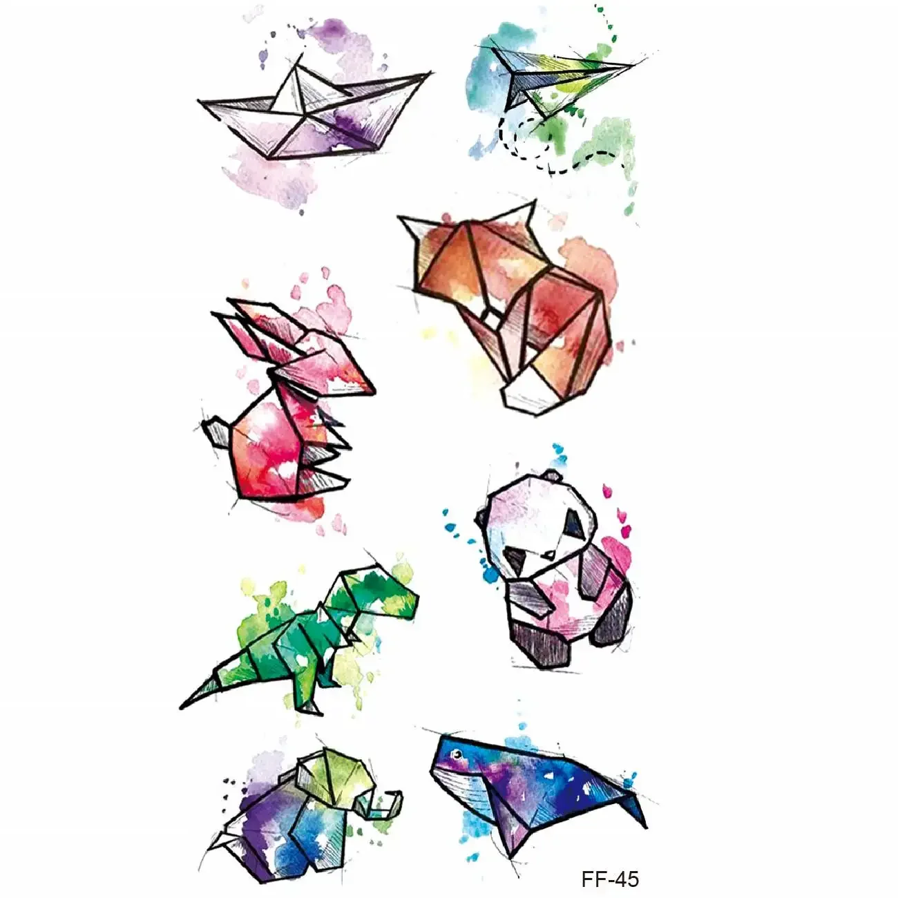 1PC Waterproof Temporary Tattoo Stickers Panda Wind Chimes Chest Lace Mandala Tattoos Flower Body Art Arm Fake Tatoo Women Men tattoo sticker temporary tattoos