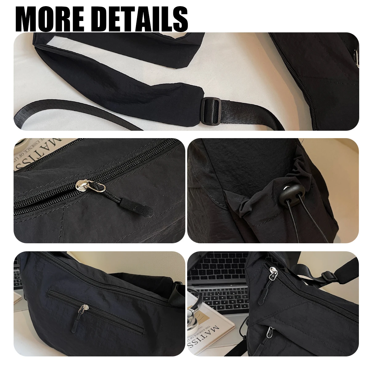Japanese-Style Ultra-Light Waterproof Crossbody Bag Nylon Fabric Unisex Versatile Shoulder Bag Dumpling Bag Cycling Backpack Chest Bag Travel Hiking