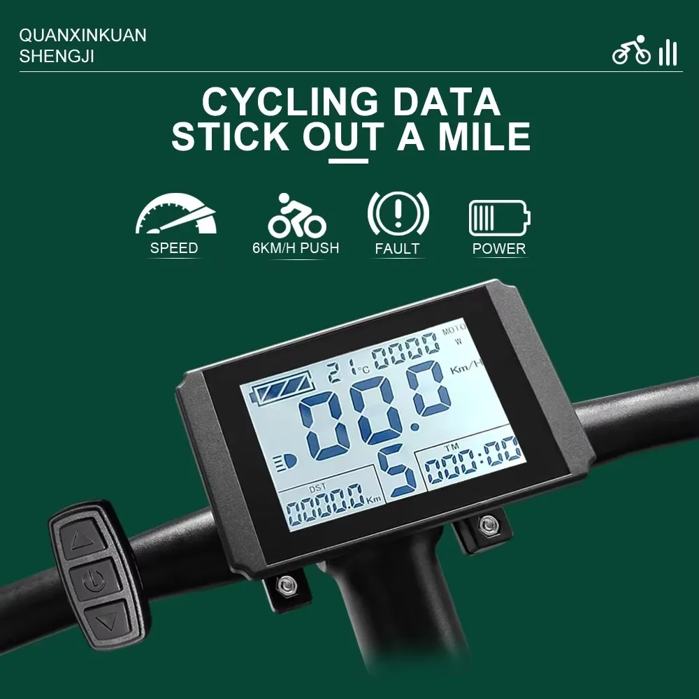 KT Ebike LCD 디스플레이 쿤텡 패널 방수 플러그 24V 36V 48V LCD10H 전기 자전거 디스플레이 (전기 자전거 키트용)