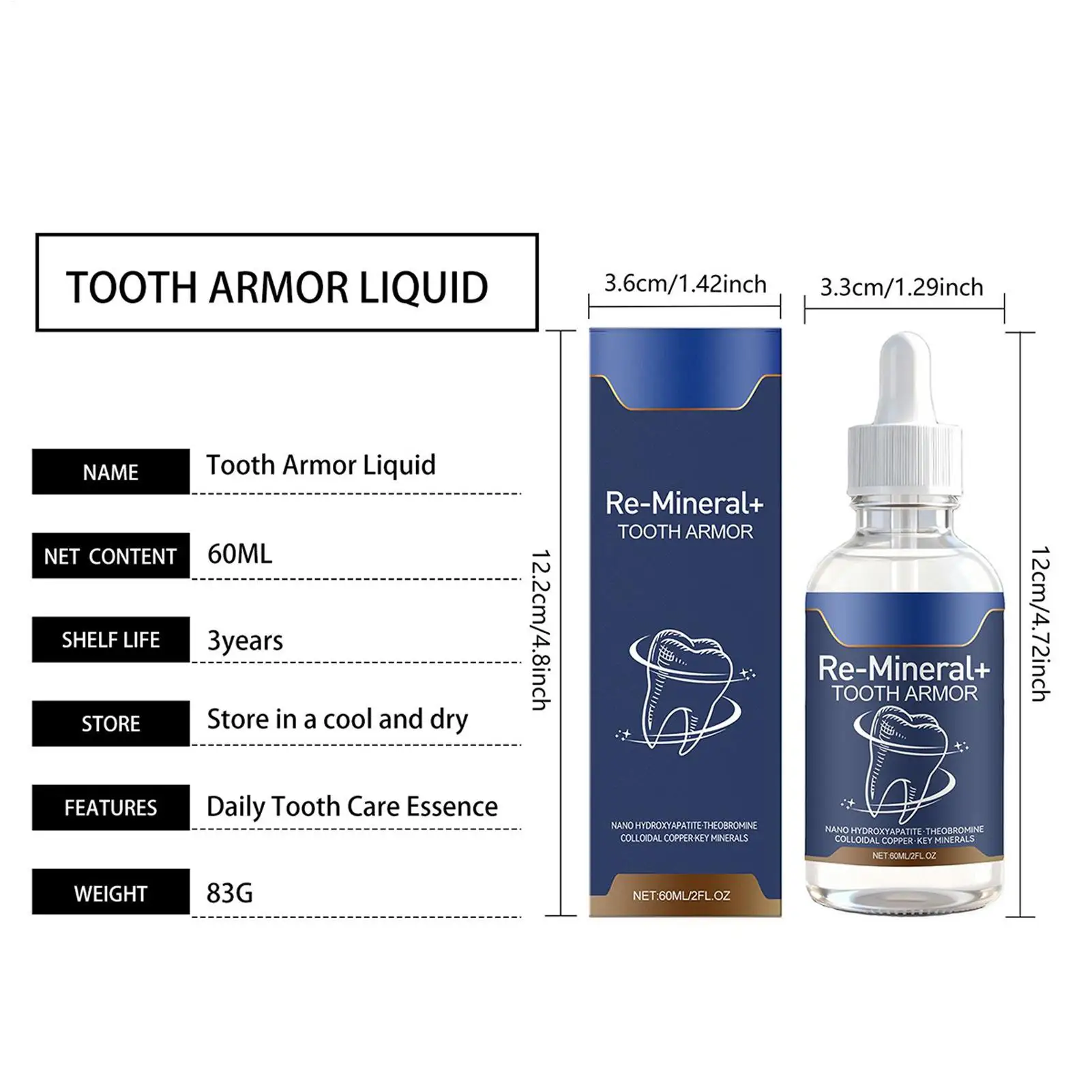 Oralhoe Dental Care Liquid Lasting Freshing Breath Deep Cleaning Oral Hygiene Removes Plaque Stains Teeth Brightening Serum 60ml - 5