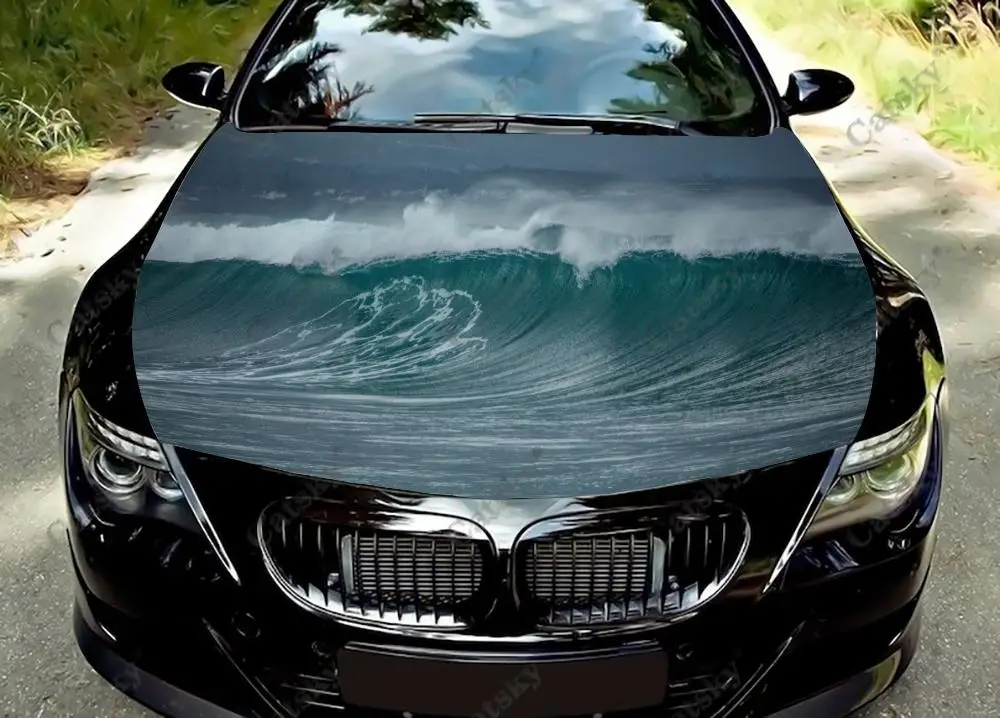 

Виниловая наклейка в виде большой волны, Виниловая наклейка с рисунком на заказ, подходит для любого автомобиля