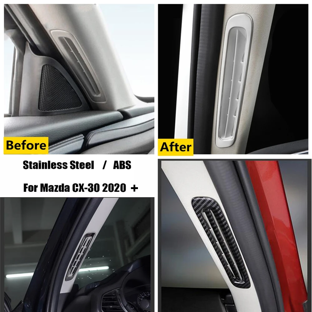 

2020-2022 Stainless Steel For Mazda CX-30 CX30 Car Front A column Sound decoration frame sticker Cover Trim Auto Accessories