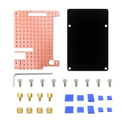 Copper Heatsink Protective Metal Case with Passive Cooling for Enhanced Raspberry Pi 4 Performance (1 set)