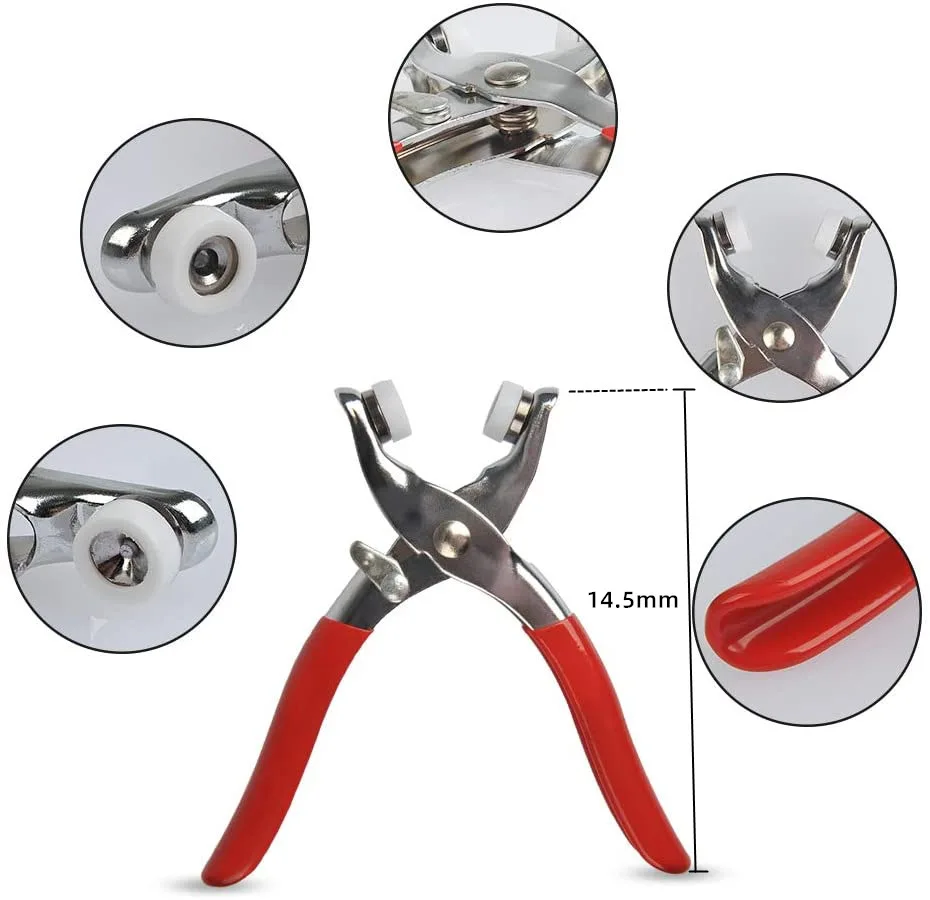 Pliers 9.5mm Hand Press for Popper Buckle Installation Tool Buckles Fixation Household Leathercraft Sewing Accessories leather sewing tools
