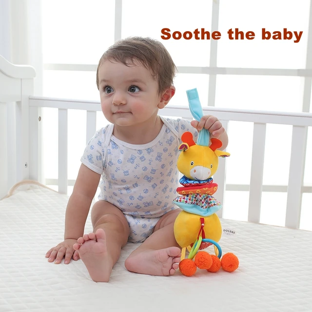 Multifunctional Newborn Baby Toys Rattles Mobiles Soft Infant Pram Stroller Car Bed Rattles Hanging Cartoon Animal Plush Toys 2