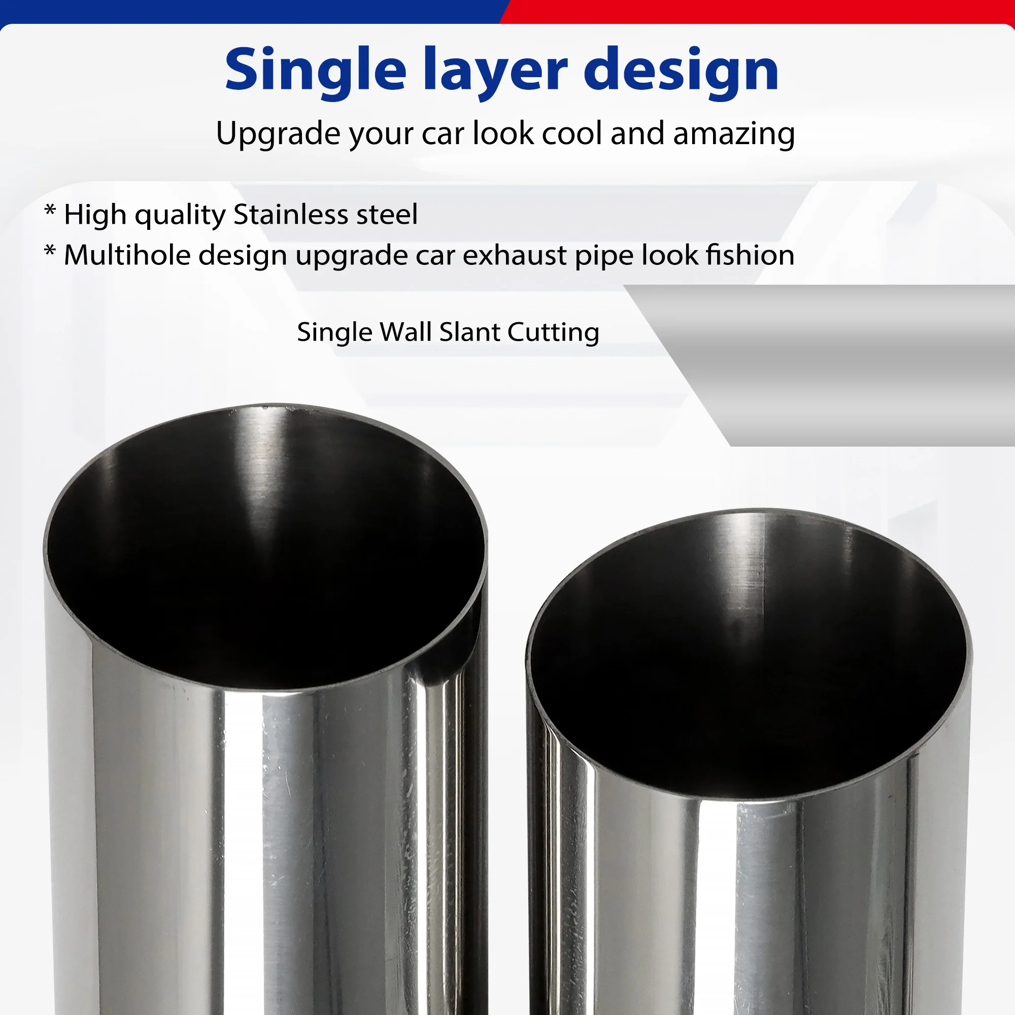 1 PCS ER Dual Exit Stainless Exhaust Pipe exhaust muffler tip exhaust pipe muffler Universal Mufflers Nozzle Decorat exhaust modify and Upgrade