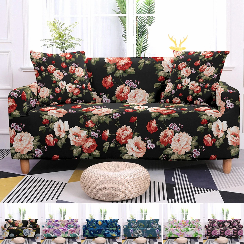 Flower Elastic Sofa Cover Couch Cover Stretch Slipcover Tropical Leaves