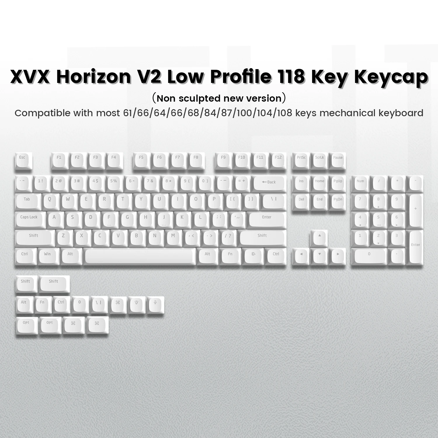 Teclas de Baixo Perfil Pbt Keycaps Horizonte Fino Keycaps para Cherry Gateron mx Switches Gamer Teclado com Obras Eua e Reino Unido Layout 118 - Imagem 4