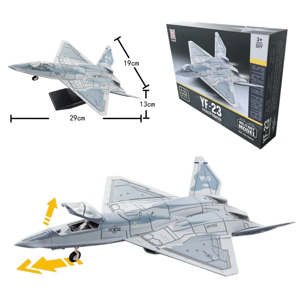 Bloques de construcción de la serie militar creativa YF-23, modelo de caza furtivo PAV-1 de un solo asiento y doble motor, juguetes para niños, regalos de Navidad, 1:72