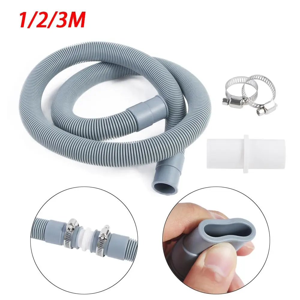 Universal Washing Machine Dishwasher Drain Waste Hose Extension Pipe Kit 1/2/3M AliExpress