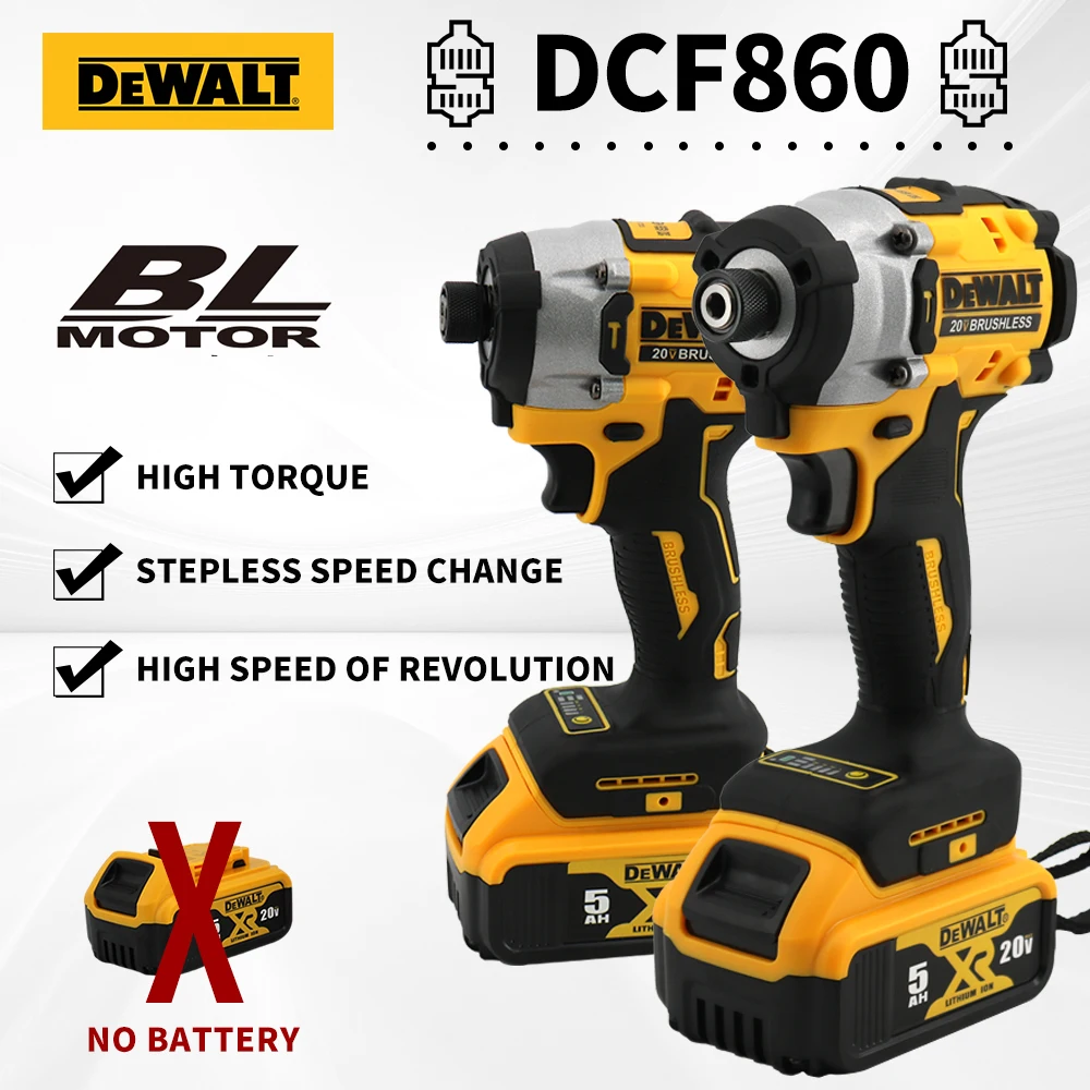 DEWALT DCF860 282N.m Ultra-high torque brushless power impact driver 20v lithium battery 3800rpm high-speed running power tools 4