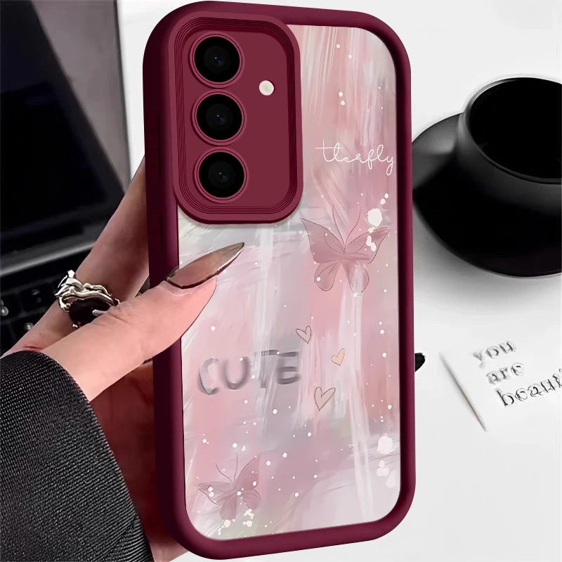 Pink Gradient Butterfly TPU Phone Case Cover