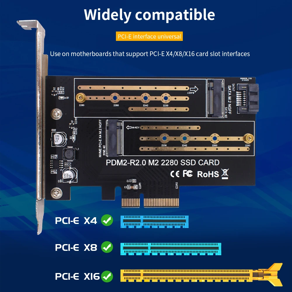 TISHRIC PCIE SSD M2 NVME 확장 카드 PCIE NVME 어댑터 PCI Express X4 X8 X16 M.2