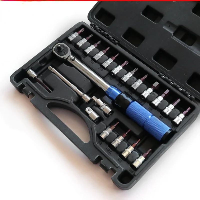 

10/15/21PCS Torque Wrench High Precise Torque Preset Wrenche 2-25N.m Torque Adjustable 1/4inch Ratchet Wrench Car Repairing Tool