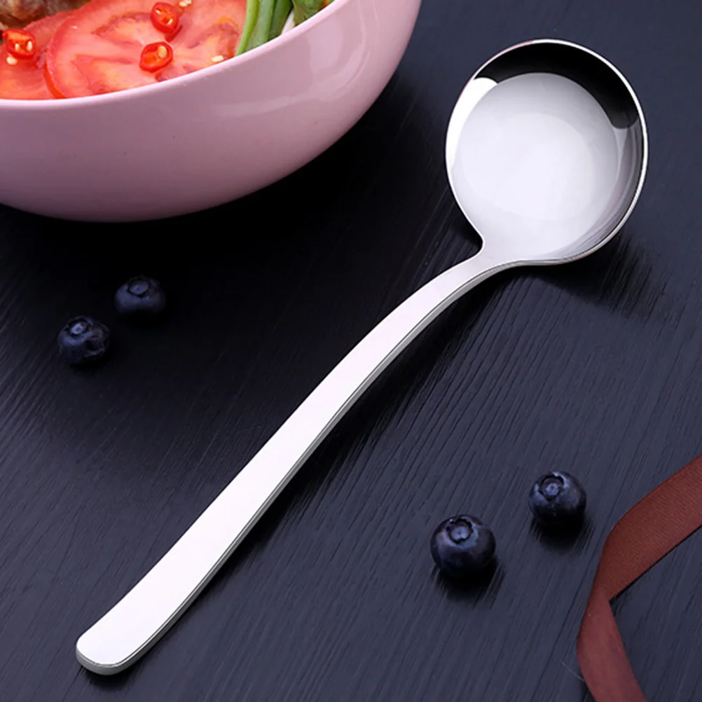 Spoon Stainless Steel Spoons Long Handle Fruit Knife Soup Scoop Noodle for Serving Food