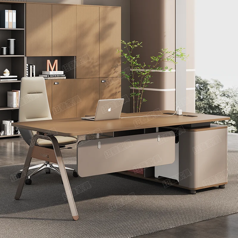 Organizer per scrivania da ufficio di grandi dimensioni, professionale, semplice, alla moda, universale, in legno, per ufficio e casa - immagine 6